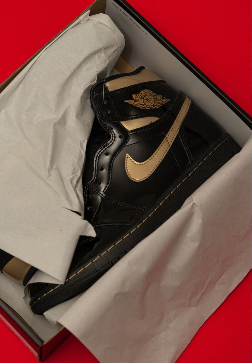 Retro 1 Black Patent Gold