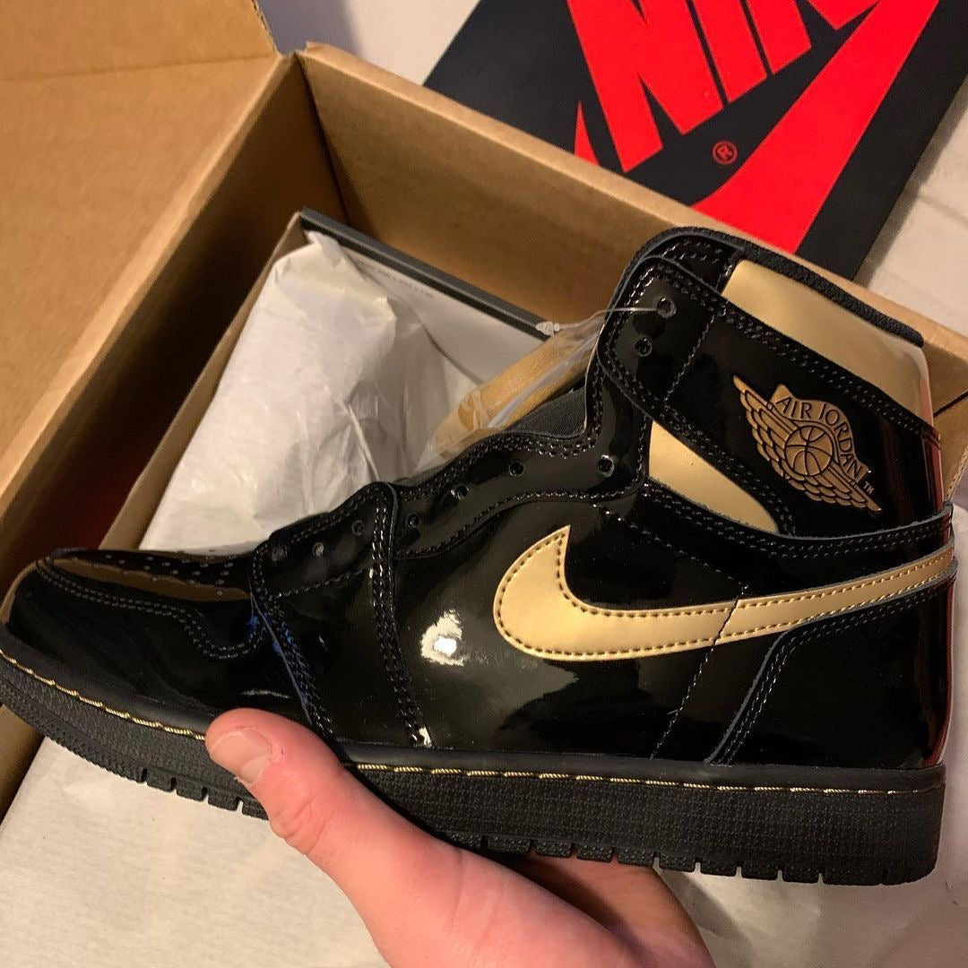 Retro 1 Black Patent Gold