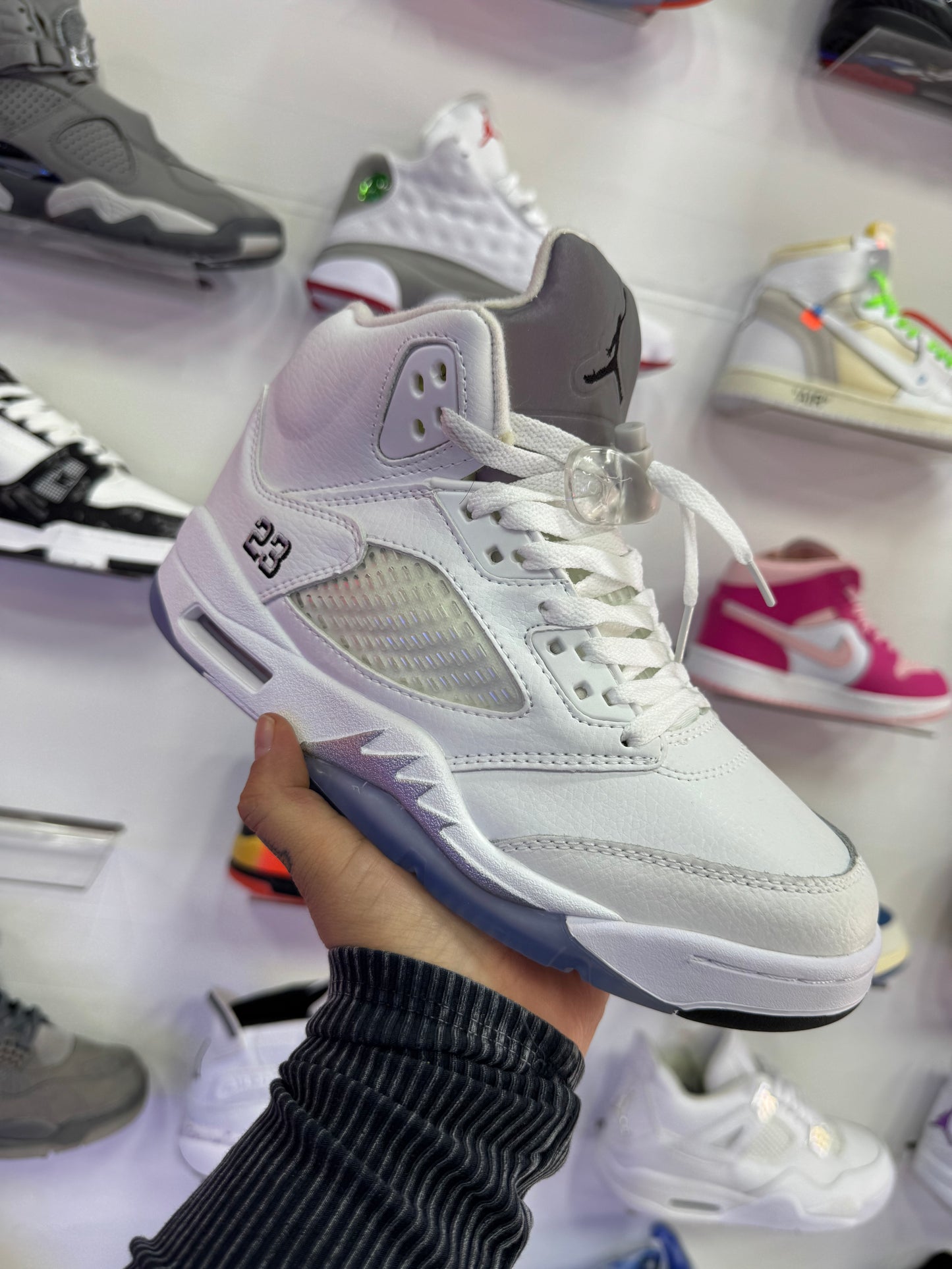 Retro 5 White Metallic